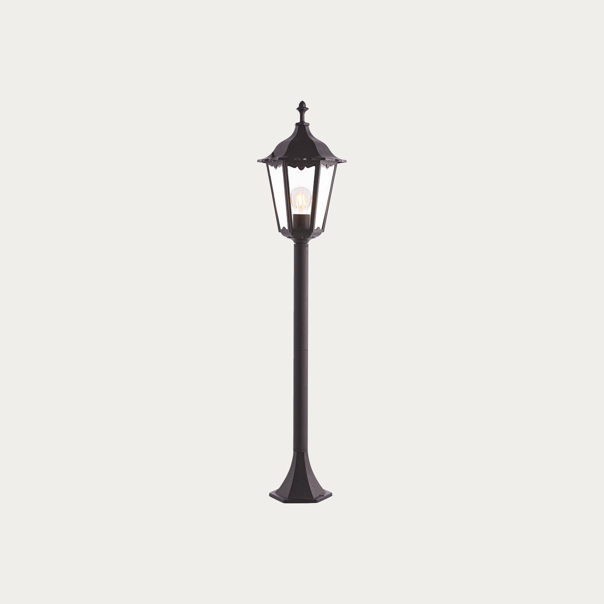 H2501ED0270_F0EEEB_31921eb1-5ba2-43e0-80b9-5564912337ee.jpg Brampton Bollard in Matt Black and Clear Glass - Image 1