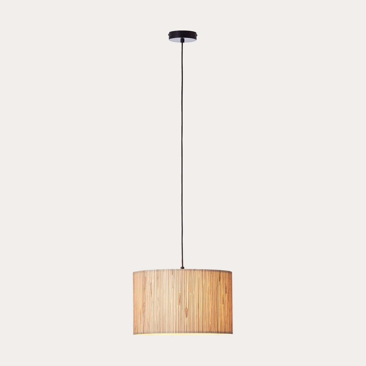 H2501PP0641_F0EEEB_9c6a9406-16e4-4f22-b228-a11bed8c42aa.jpg Luna Natural Seagrass Pendant Light in Matt Black - Image 1